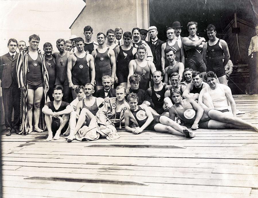 Group Of Competitors In The Swimming Events At The 1904 Olympics ...