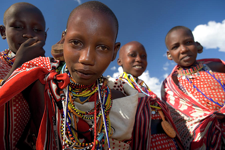 Group Of Maasai Children 11-14 Photograph by Peter Adams