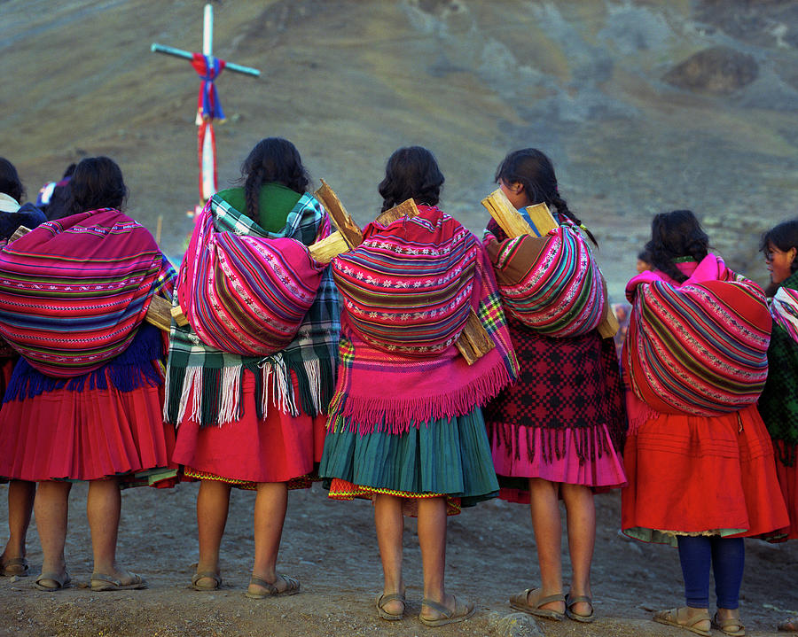 Group Of Peruvian Woman In Colorful Photograph by Linka A Odom
