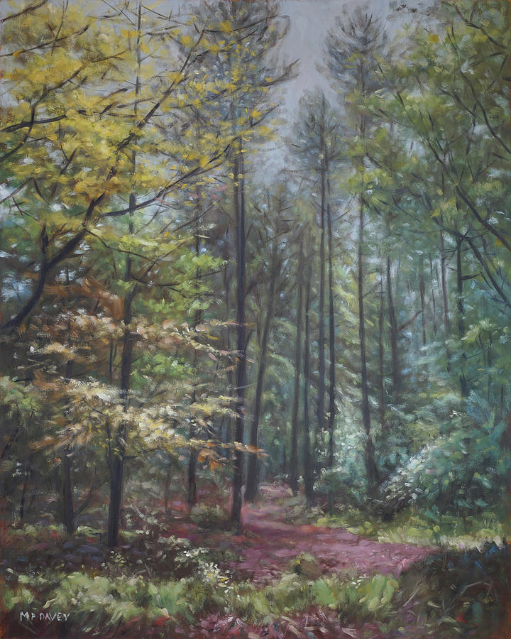 Group of trees in the New Forest. Painting by Martin Davey