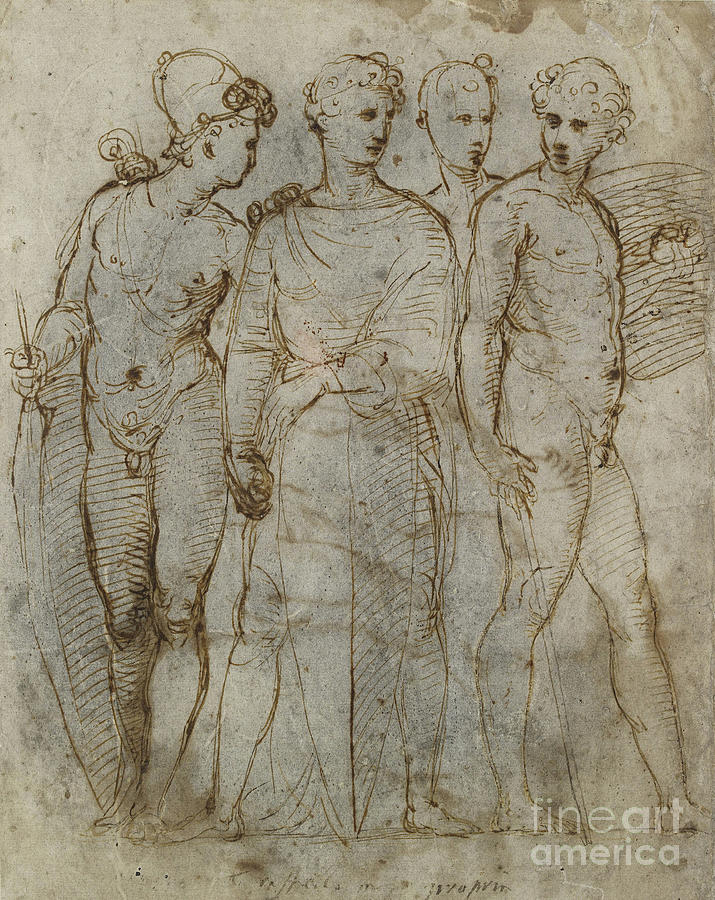 Raphael Painting - Group Of Warriors By Raphael by Raphael