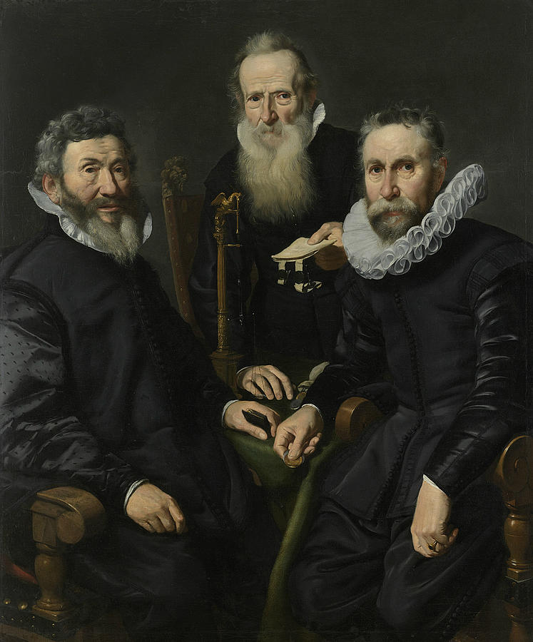 Group Portrait of an Unknown College Painting by Thomas de Keyser
