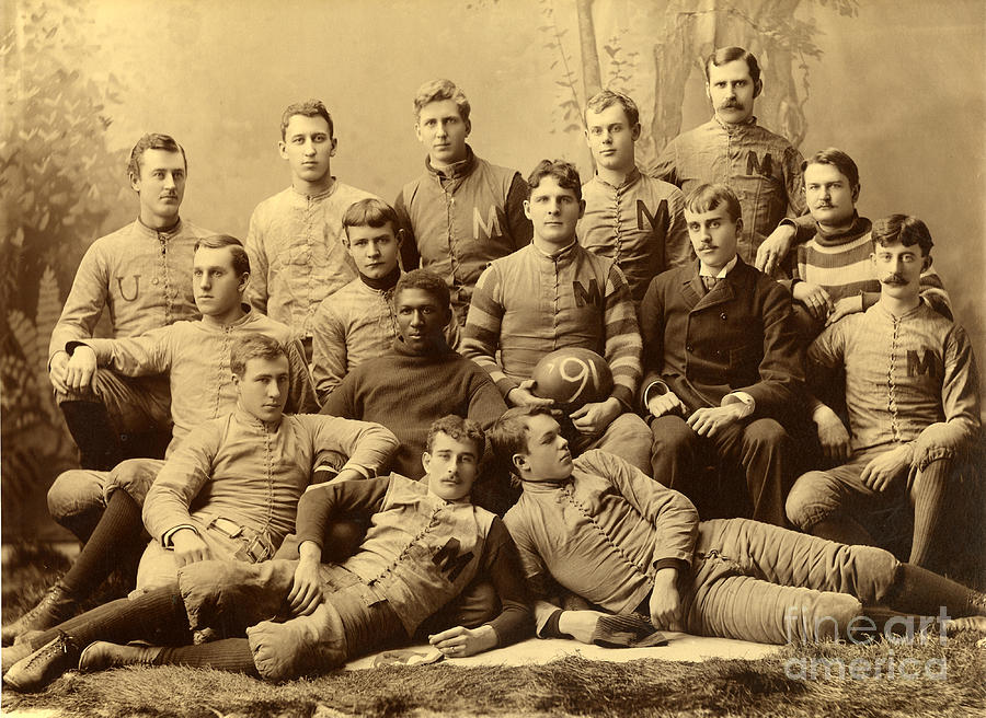 Vintage Photograph - Group Portrait Of The Michigan Wolverines Football Team. 1890 by 