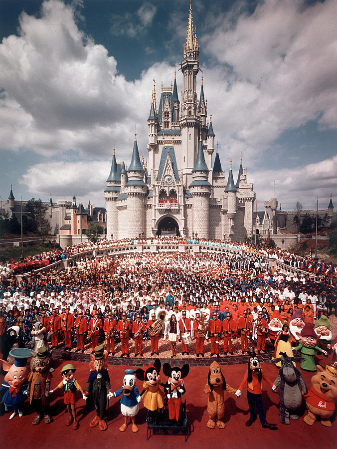 Castle Photograph - Group Portrait Of Walt Disney World Staff, 1971 by Yale Joel