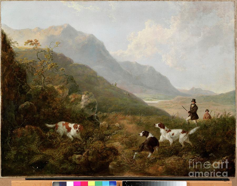 Grouse Shooting In The Highlands Painting by Charles Henry Schwanfelder