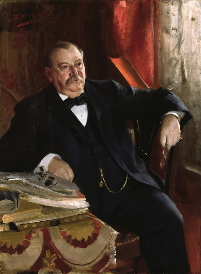 Grover Cleveland Painting Portrait - Anders Zorn Painting by War Is Hell Store