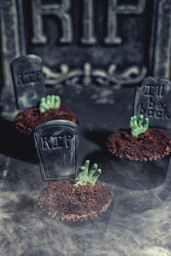 Gruesome Cupcakes For Halloween Photograph by Adrian Britton