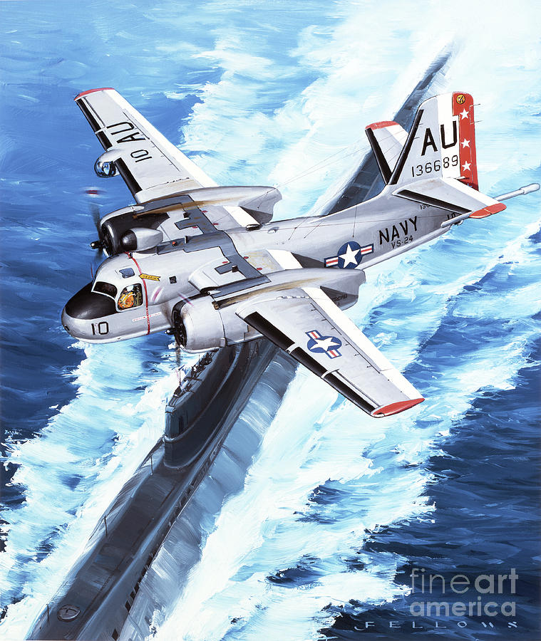 Grumman S2F-1S1 Tracker Painting by Jack Fellows