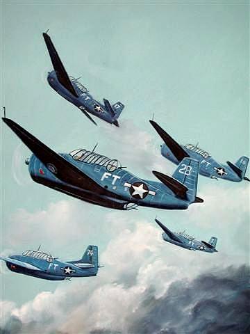 Grumman TBF Avenger Torpedo Bomber Planes Painting by Teresa Trotter