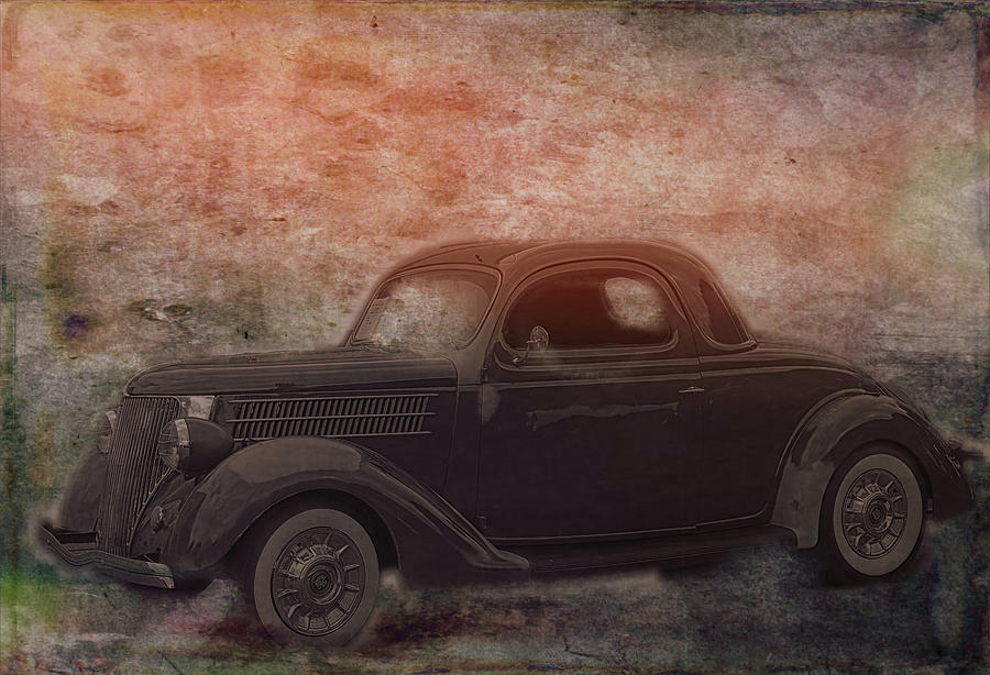 Grunge 1936 Ford Coupe Photograph by Cathy Anderson