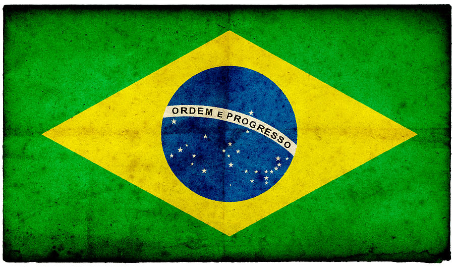 Grunge Brazilian Flag On Rough Edged Photograph by Abzee