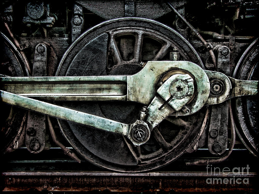 Vintage Photograph - Grunge Old Steam Locomotive Wheel by Olivier Le Queinec Vintage Photograph - Grunge Old Steam Locomotive Wheel by Olivier Le Queinec