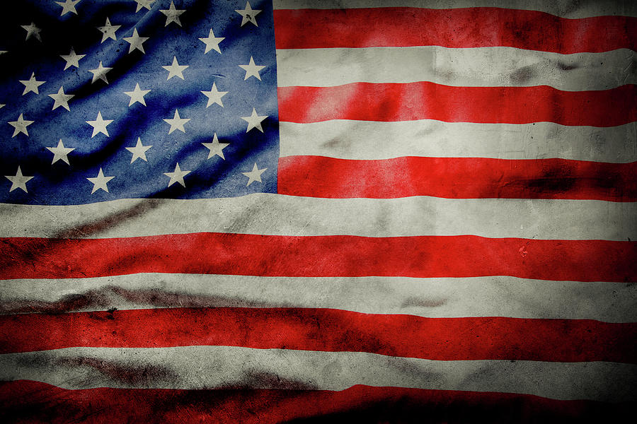 Grunge USA flag Photograph by Les Cunliffe