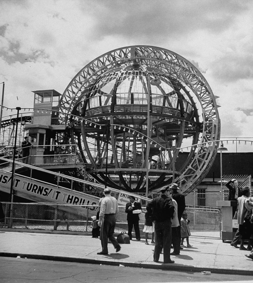 Gryro Globe ride, a metal monster which Photograph by Andreas Feininger