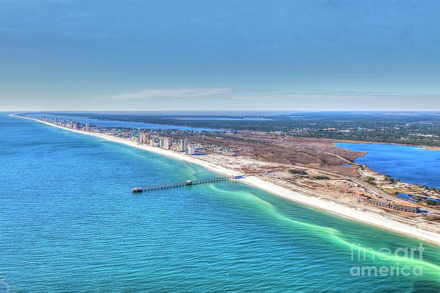 GSP Pier and Beach Photograph by Gulf Coast Aerials -