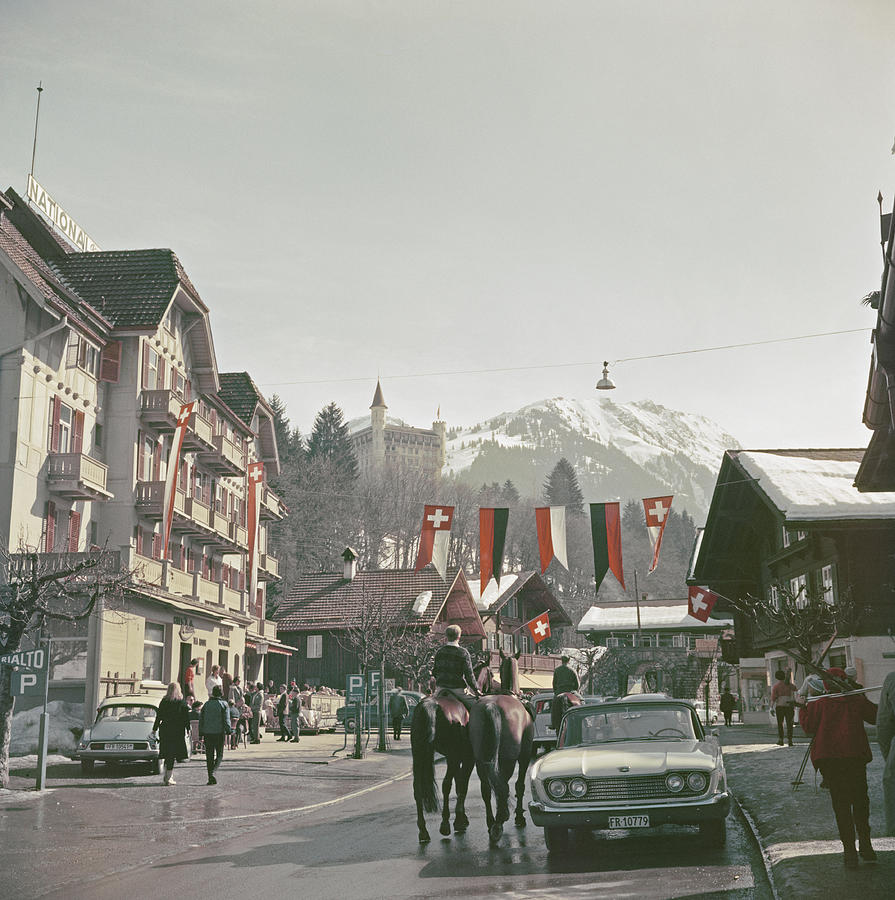 Gstaad Town Centre Photograph by Slim Aarons