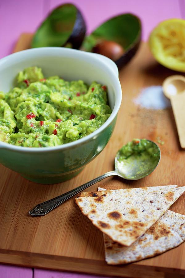 Guacamole With Ingredients Photograph by Tim Pike