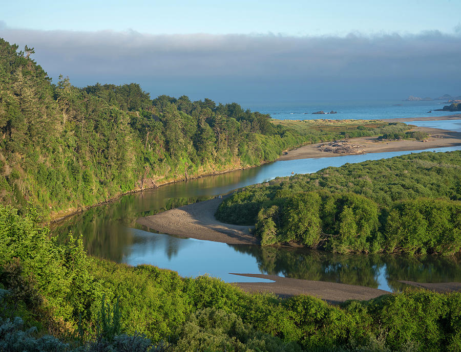 Gualala River Flowing Into Pacific Ocean, California Photograph by Tim Fitzharris