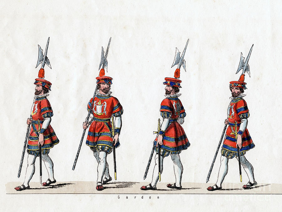 Guard, Costume Design For Shakespeares Drawing by Print Collector