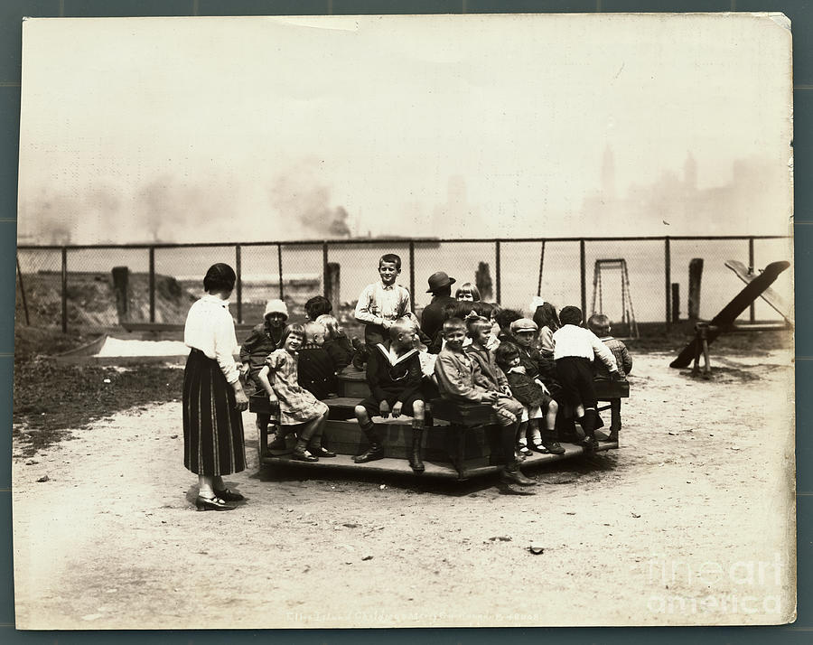 Guardian And Children On Ellis Island Photograph by Bettmann