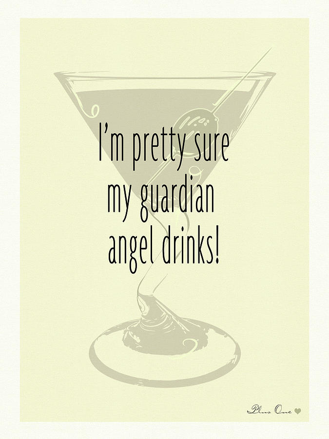 Inspirational Digital Art - Guardian Angel Drinks by Ali Chris