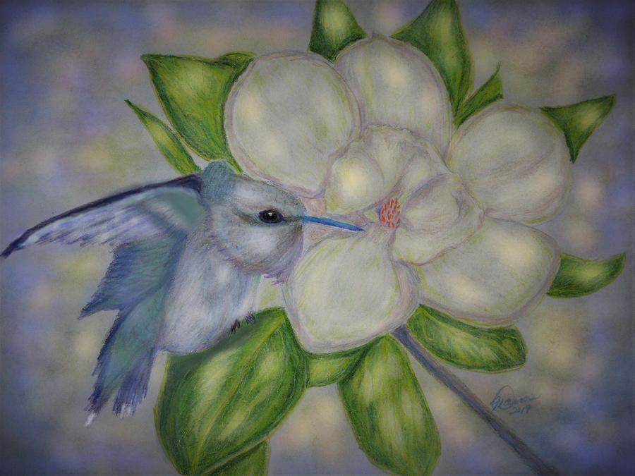 Guardian of the Magnolia Drawing by Angela Davies