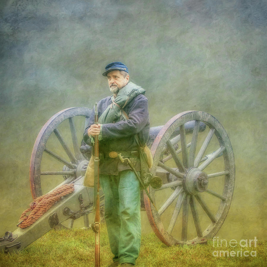 Guarding the Cannon Civil War Digital Art by Randy Steele