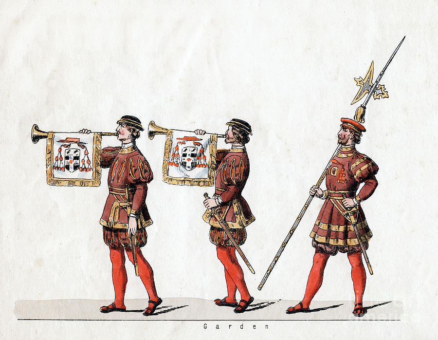 Guards, Costume Design For Shakespeares Drawing by Print Collector