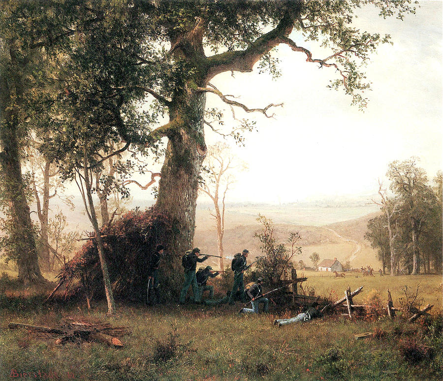 Guerilla Warfare  Painting by Albert Bierstadt