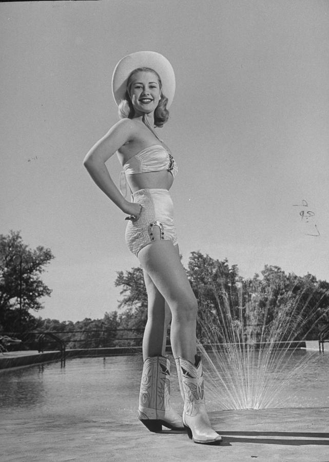 Guest At The Flying L Ranch Wearing A Ro Photograph by Cornell Capa Guest At The Flying L Ranch Wearing A Ro Photograph by Cornell Capa