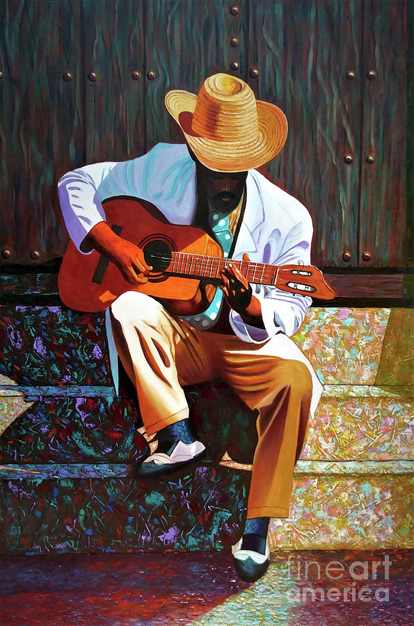 Guitar player #3 Painting by Jose Manuel Abraham - Fine Art America