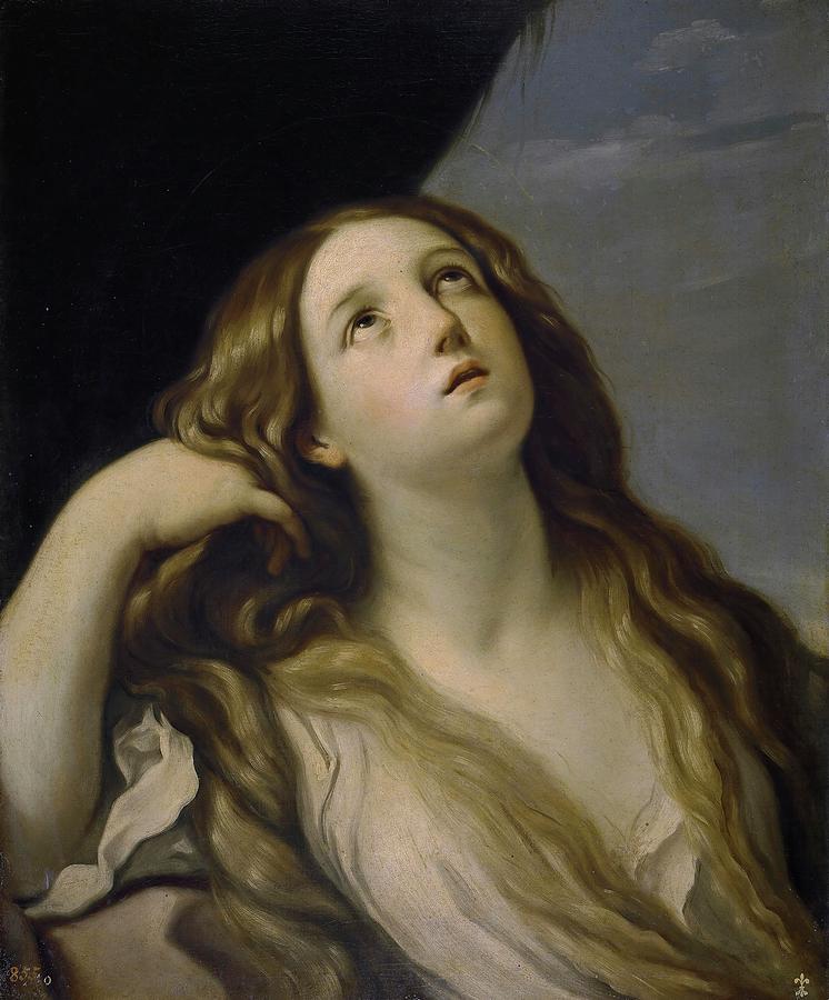 Guido Reni / The Magdalene, First half 17th century, Italian School. MARY MAGDALENE. Painting by Guido Reni -1575-1642-