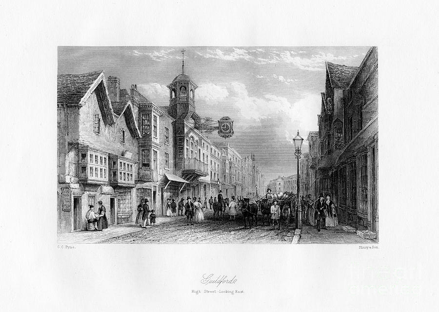 Guildford High Street, Guildford Drawing by Print Collector