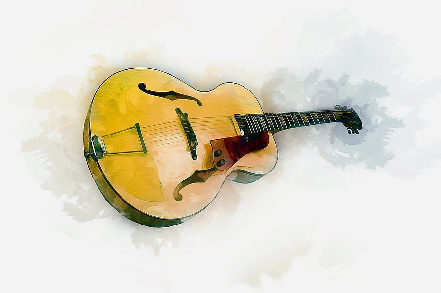 Music Digital Art - Guitar by Ian Mitchell