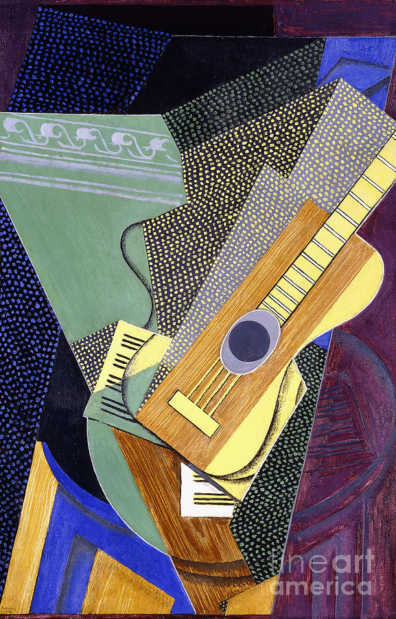 Guitar On A Table; Guitare Sur Une Table, 1916 Painting by Juan Gris