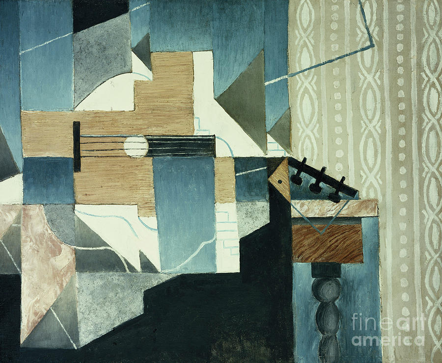 Guitar On Table; La Guitare Sur La Table, 1913 Painting by Juan Gris