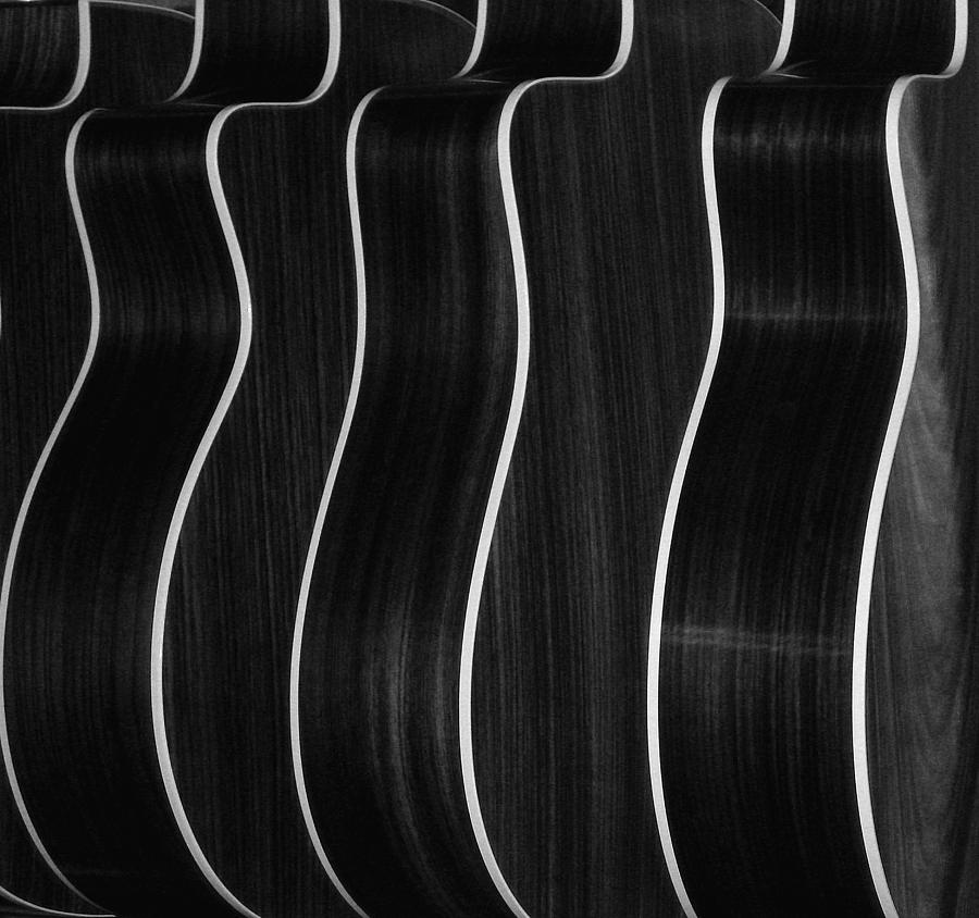 Guitar Patterns Black & White Photograph by Bill Gracey