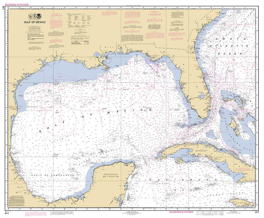 gulf-of-mexico-noaa-chart-411-digital-art-by-nautical-chartworks-by