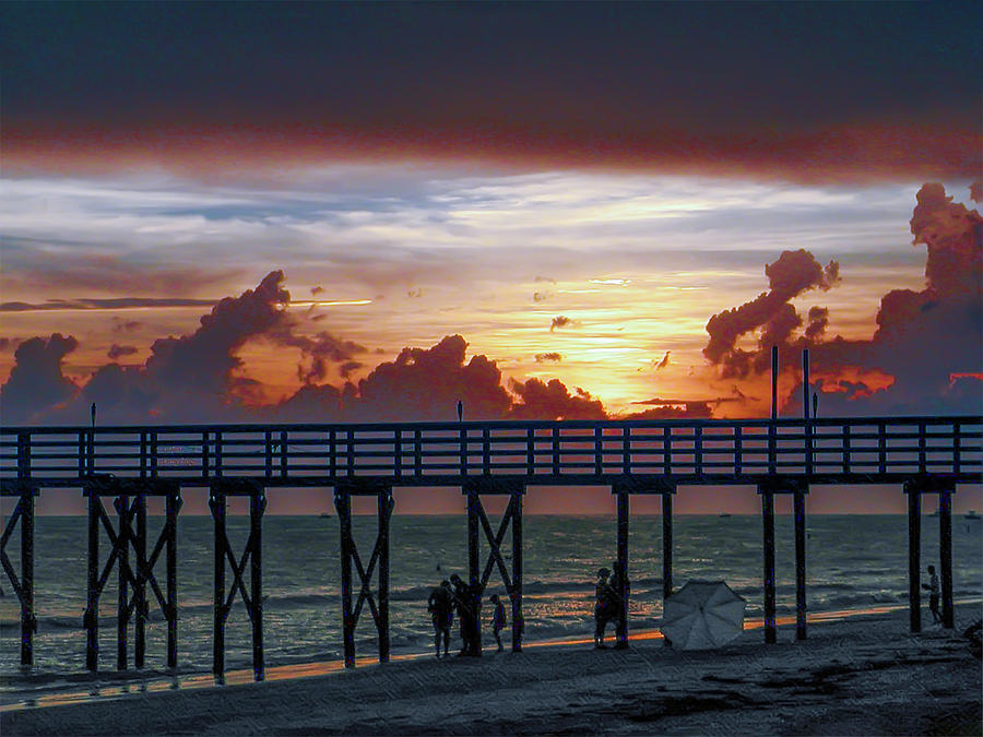 Gulf Pier - St Pete Beach at Sunset Photograph by Bill Cannon