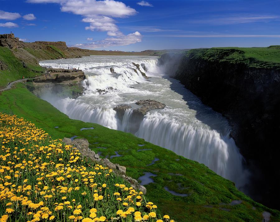 Gullfoss Waterfall, Iceland Digital Art by Gunter Grafenhain