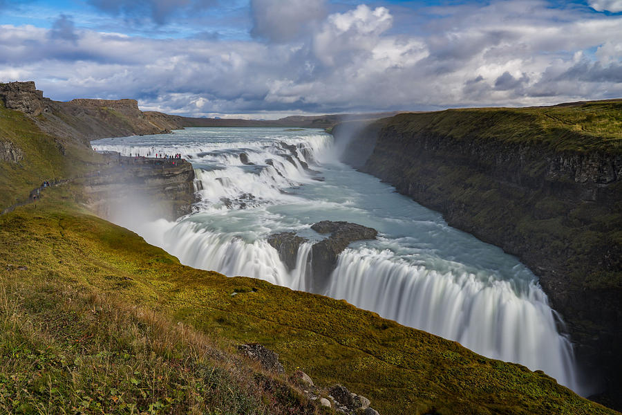 Gullfoss waterfall in Iceland seen on a sunny day. Photograph by George Afostovremea