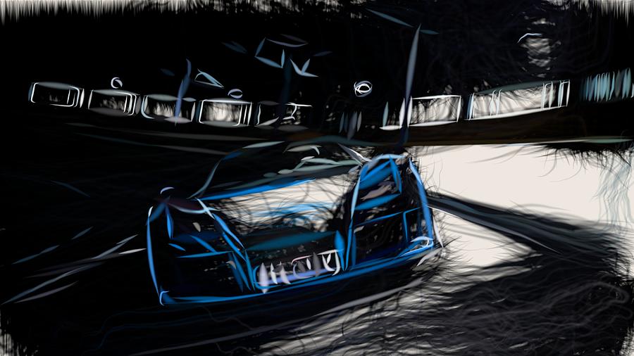 Gumpert Apollo S Draw Digital Art by CarsToon Concept