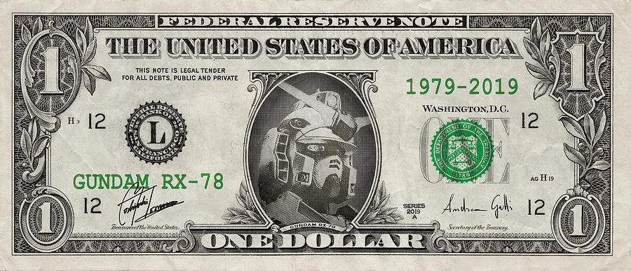 Gundam dollar Digital Art by Andrea Gatti