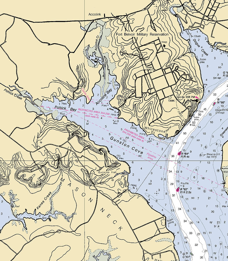 Gunston Covevirginia Nautical Chart Mixed Media by Sea Koast Pixels