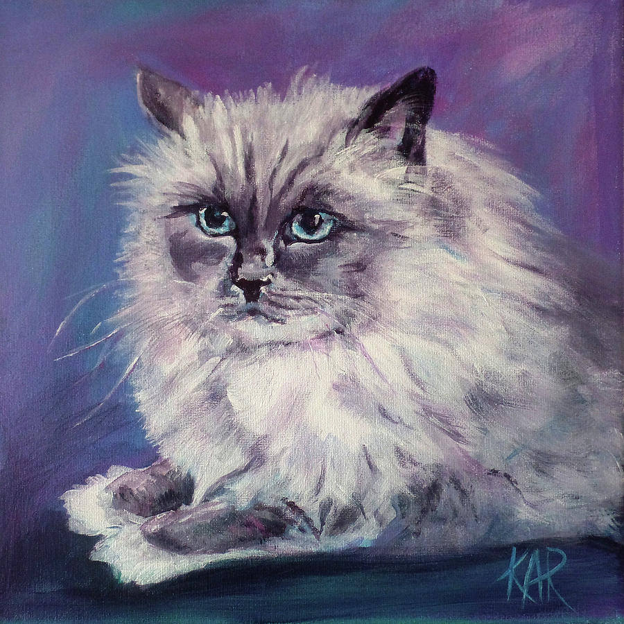 Cat Painting - Gussie by Art by Kar Cat Painting - Gussie by Art by Kar