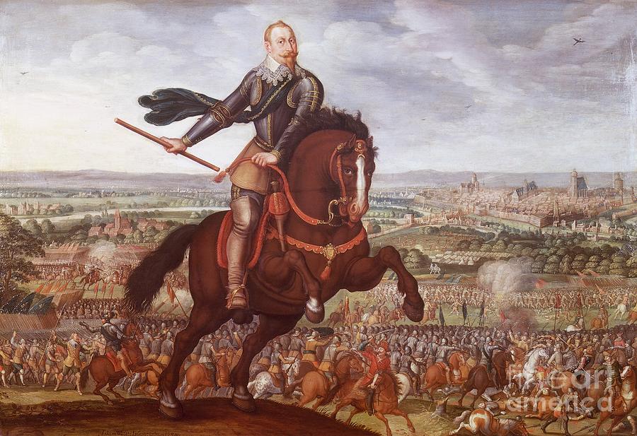 Gustav II Adolf Of Sweden At Battle Of Breitenfeld In 1631 Painting by Joseph Walter