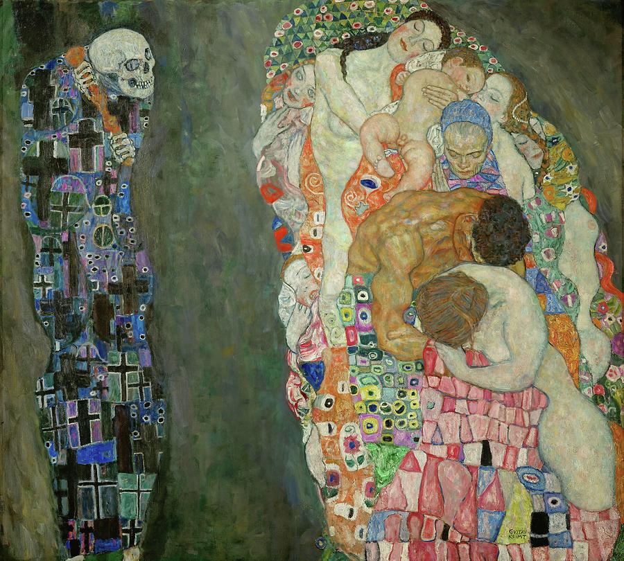 GUSTAV KLIMT Tod und Leben Death and Life. Date/Period 1910/15. Painting. Painting by Gustav Klimt