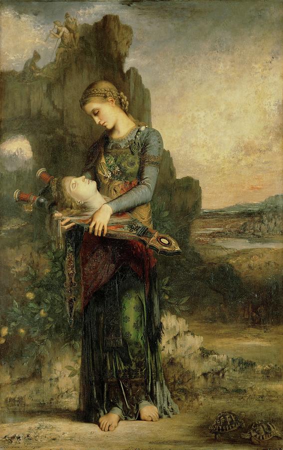 GUSTAVE MOREAU Orphee / Orpheus. Date/Period 1865. Painting. Oil on panel. Painting by Gustave Moreau