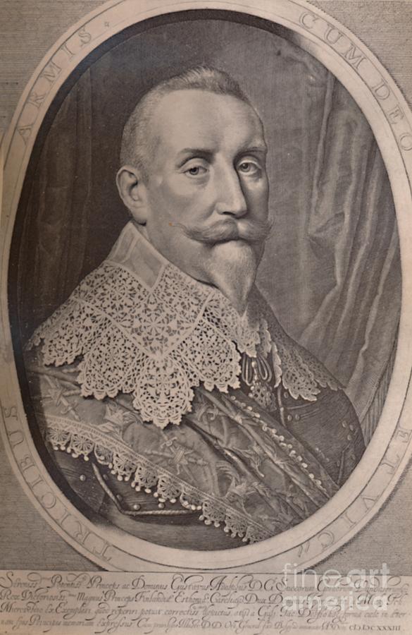 Gustavus Adolphus King Of Sweden 17th Drawing by Print Collector