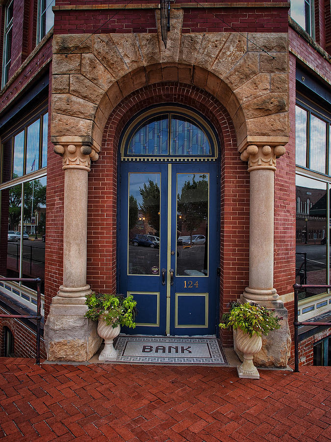 Guthrie Bank Entrance Photograph by Buck Buchanan